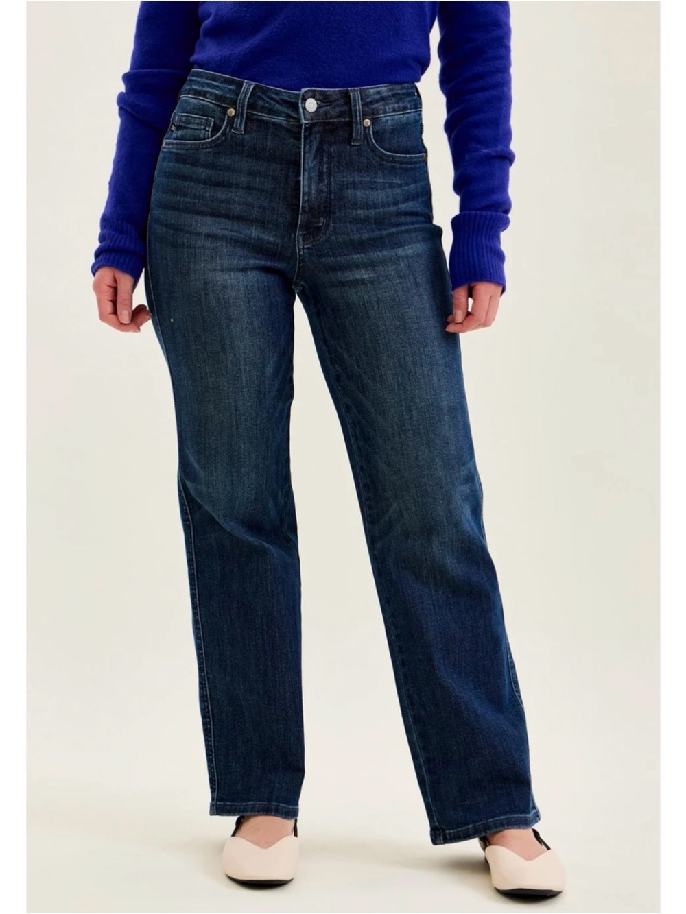 Judy Blue Mid Rise Tummy Control Classic Straight Jeans #88861 Petite 3/26 Sz 4